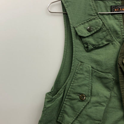 美品◆エンジニアードガーメンツ ビームス+別注 ベスト コットン バイカラー メンズ カーキ サイズXS  Engineered Garments 【AFB21】