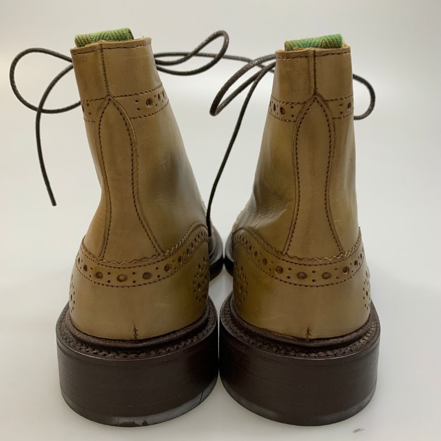 トリッカーズ レースアップブーツ モールトン メダリオン ベージュ メンズ サイズ6.5 Tricker`s MALTON ブーツ 約25.0cm【LA】【中古】