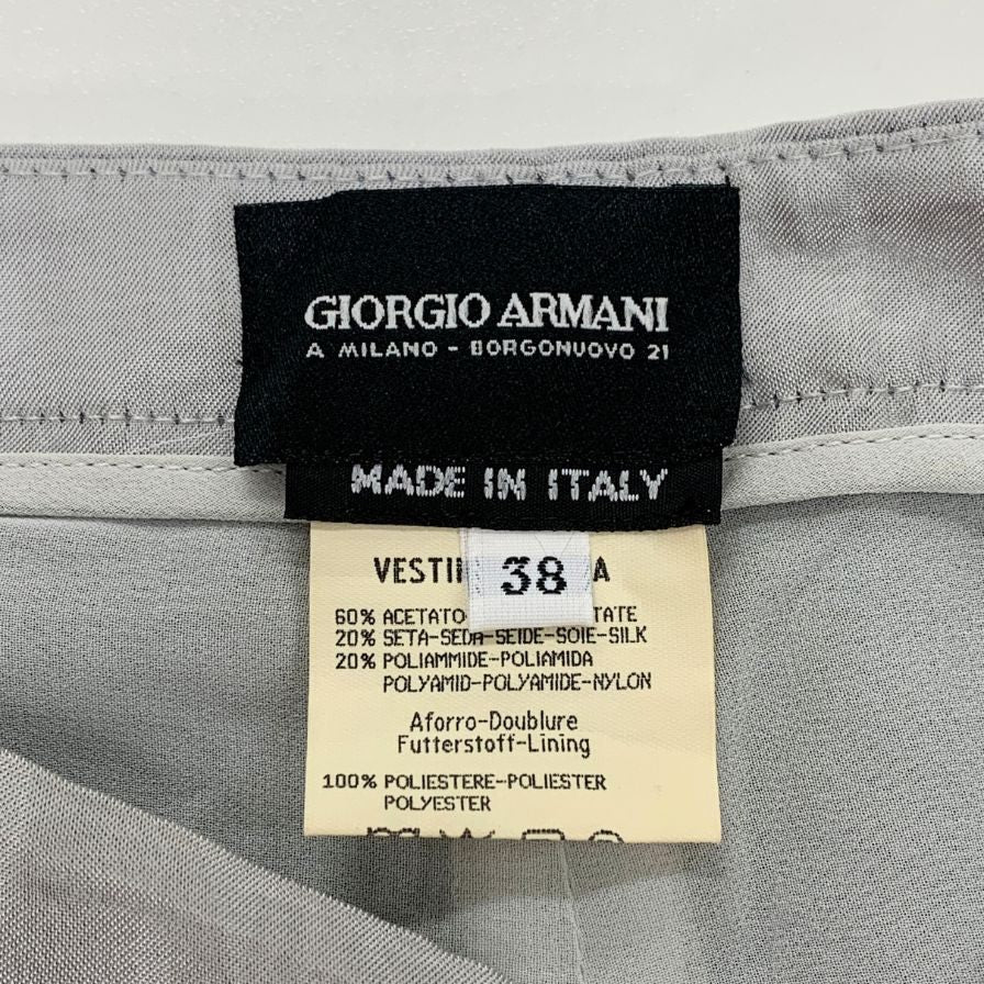 ジョルジオアルマーニ パンツ サイドジップ グレー レディース  サイズ38 GIORGIO ARMANI 【AFB35】