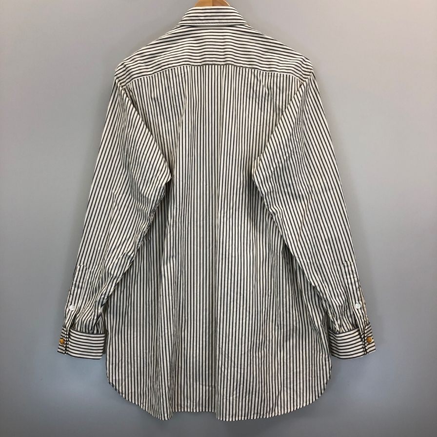 極美品◆アウトオブトラッド ダブルカフスシャツ アンソニー チェック柄 ホワイト系 メンズ サイズ2 OUT OF TRAD 【AFB45】