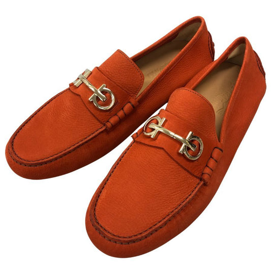 サルヴァトーレ フェラガモ ドライビングシューズ ガンチーニ ローファー レザー オレンジ メンズ サイズ11 Salvatore Ferragamo 約29.0cm【AFC2】