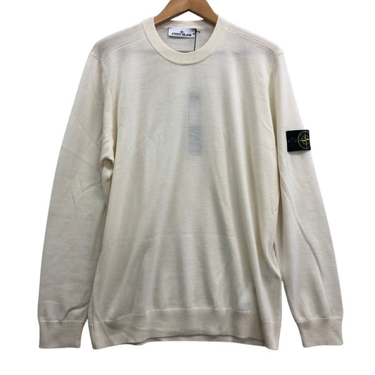 新品同様◆ストーンアイランド クルーネックニット ホワイト メンズ サイズXL Stone Island 【AFB38】