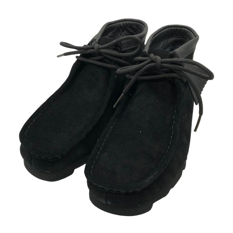 クラークス ワラビーブーツ モカシン スエード ゴアテックス メンズ ブラック サイズ25.5cm CLARKS 約25.5cm【AFD9】