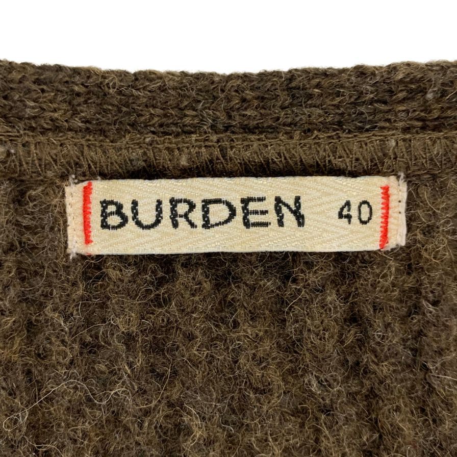 バーデン ヴィンテージニット ハーフボタン ウール ブラウン系 メンズ サイズ40 BURDEN 【AFB45】