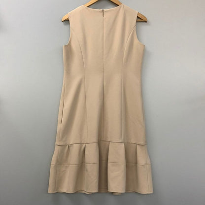 美品◆ルネ ワンピース ノースリーブ リフティングヘム ポリエステル 5716060 ベージュ レディース サイズ38 Rene 【AFB5】