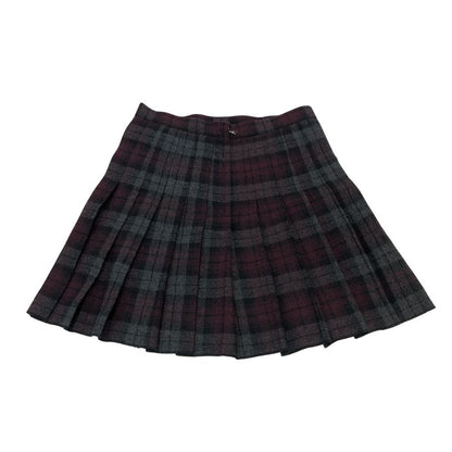 ドルチェ＆ガッバーナ ニットスカート チェック柄 レディース サイズ36 レッド×ブラック Dolce & Gabbana【AFB34】