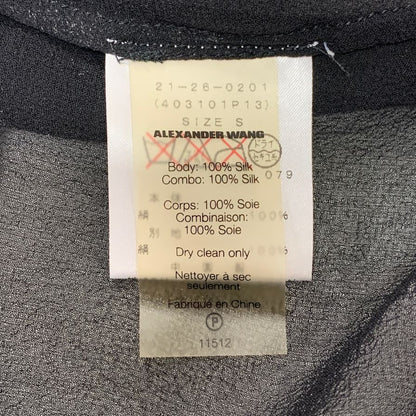 美品◆アレキサンダーワン チュニック タンクトップ ノースリーブ シルク サイズS ブラック レディース ALEXANDER WANG 【AFB1】