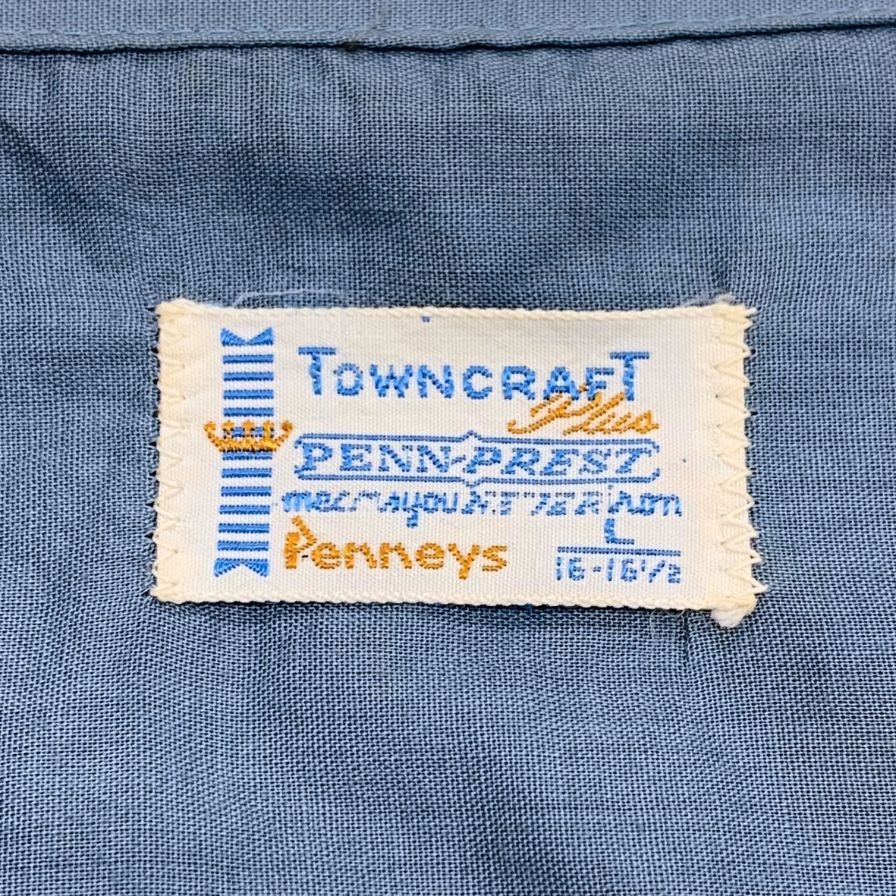 タウンクラフト 60S-70S 長袖シャツ 胸ポケット刺繍 メンズ サイズL TOWNCRAFT【LA】
