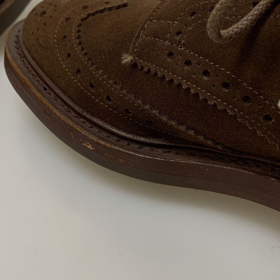 トリッカーズ レザーシューズ M5095 ウィングチップ スエード ダークブラウン サイズUK7.5 Tricker`s 約26.0cm【AFD4】
