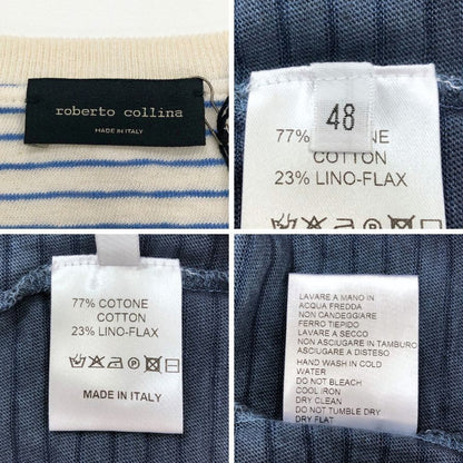 中古◆ロベルトコリーナ クルーネックロングTシャツ ブルーグラデ メンズ 48サイズ Roberto Collina 【AFB48】
