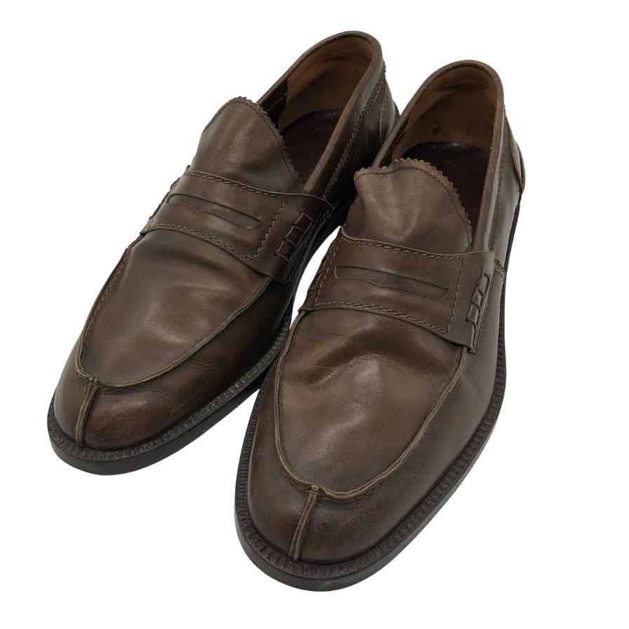 イヴ サンローラン  コインローファー 4174 カーフ スプリットトゥ メンズ ブラウン サイズ6 Yves Saint Laurent 約25.0cm【PTM】
