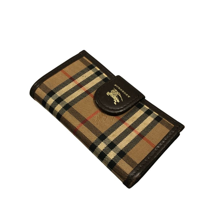 バーバリ― キーケース ノバチャック柄 4連 ボタン ユニセックス ブラウン Burberry【AFI11】