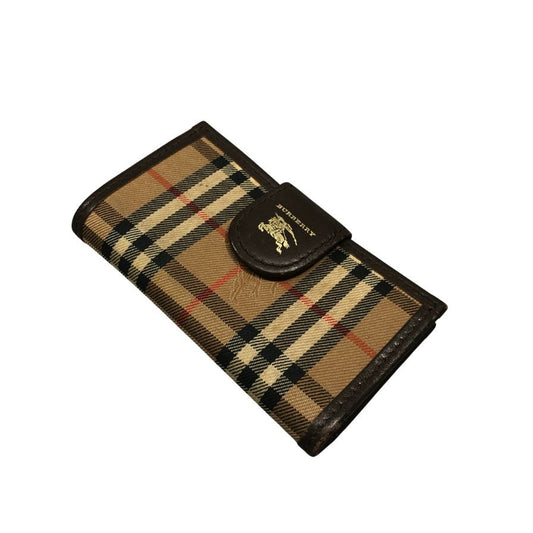 バーバリ― キーケース ノバチャック柄 4連 ボタン ユニセックス ブラウン Burberry【AFI11】