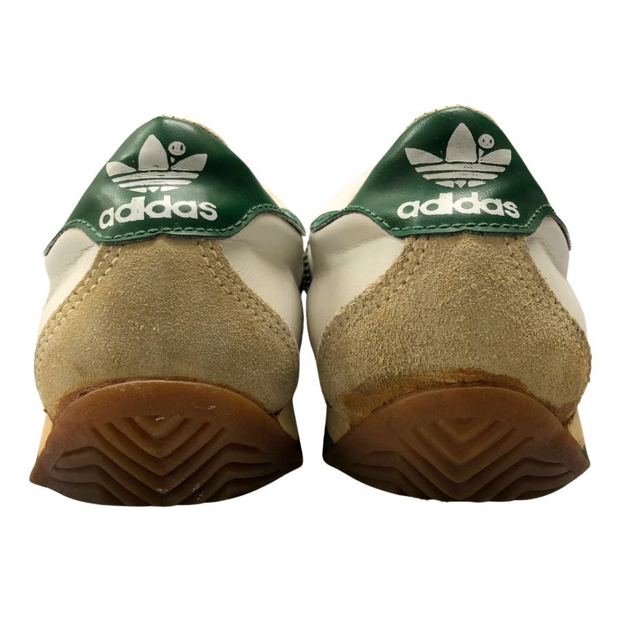 アディダス オリジナル スニーカー カントリー 70s 初期 フランス製 レディース 白×グリーン UK5.5 adidas originals 約24.5cm【AFC28】