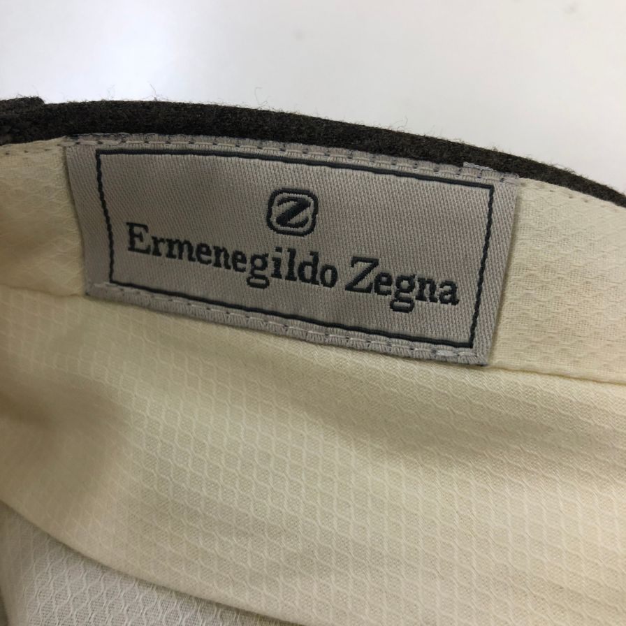 エルメネジルド ゼニア パンツ ウール SUPER100’S ダークブラウン サイズ48 Ermenegildo Zegna 【AFB19】