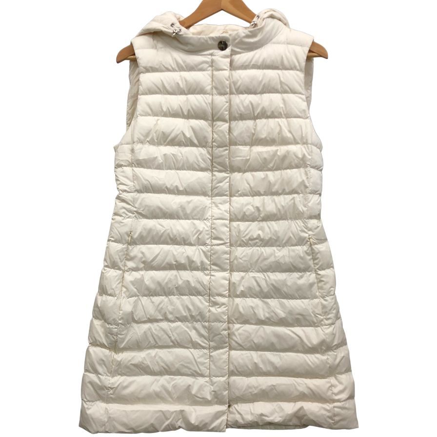 美品◆ヘルノ ロングダウンベスト DONNA ナイロン レディース ホワイト サイズ44 HERNO 【AFA15】