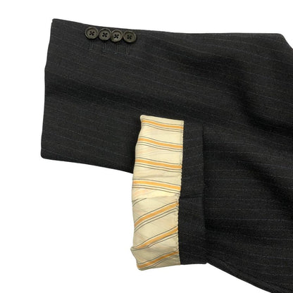 リングヂャケット×カノニコ スーツ セットアップ ストライプ サイズ48 ブラック系 メンズ RING JACKET VITALE BARBERIS CANONICO【AFA24】