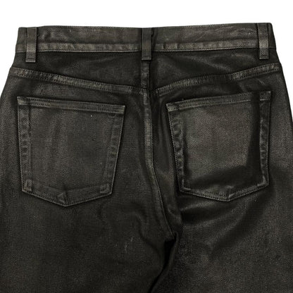 ヘルムートラング 本人期 コーテッド ブラック デニム ブーツカット 裾上げ済 レディース サイズ27 ブラック Helmut Lang 【AFB2】