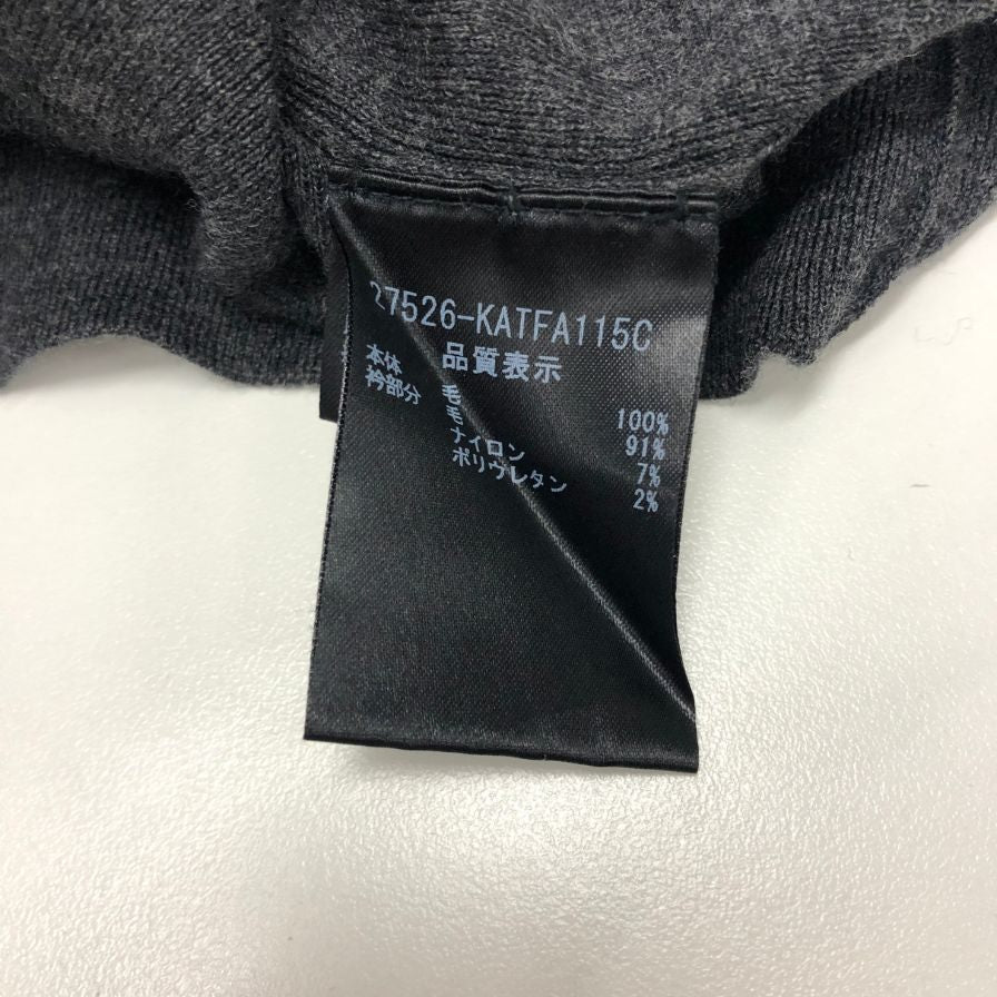 中古◆フォクシ―ニューヨーク ニット 27526 タートルネック ウール 肩パッド付 グレー サイズ38 FOXEY NEWYORK 【AFB10】