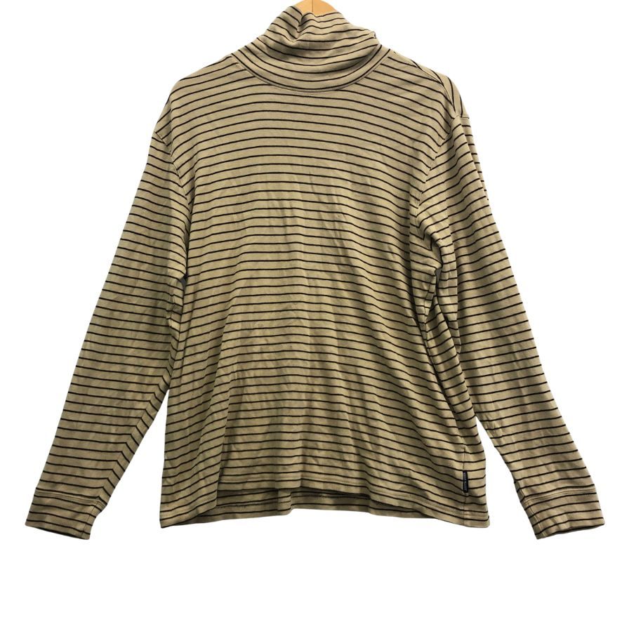 美品◆エディーバウアー 長袖Tシャツ タートルネック ボーダー メンズ サイズM Eddie Bauer 【AFB14】