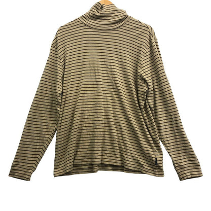 美品◆エディーバウアー 長袖Tシャツ タートルネック ボーダー メンズ サイズM Eddie Bauer 【AFB14】