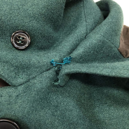 中古◆ヘルノ フード付き ウールロングコート グリーン サイズ44 レディース 裏地スカーフ柄 イタリア製 HERNO 【AFA9】