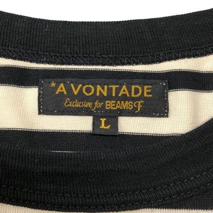 アボンタージ ビームスF別注 Tシャツ ボーダー ポケット ブラック メンズ サイズL A VONTADE BEAMS F【LA】