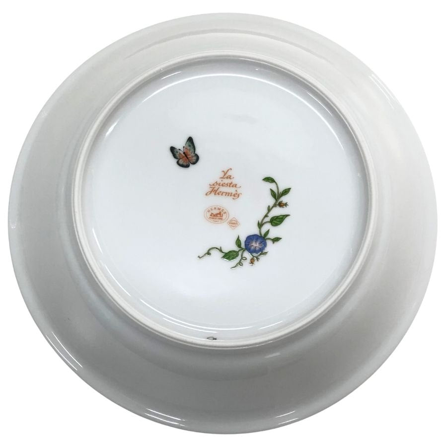 エルメス シエスタ ディーププレート 花柄 総柄 約19.5㎝ HERMES【AFI28】【中古】