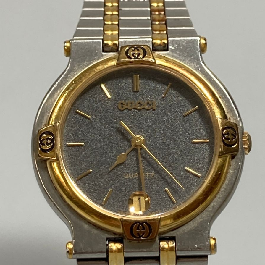グッチ 9000M 077-700 腕時計 不動 黒文字盤 自動巻き GUCCI【AFI5】【中古】