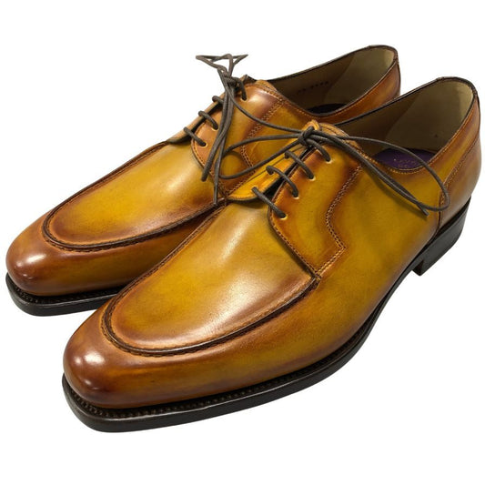 フランチェスコ ベニーニョ  レザーシューズ 3738 Uチップ ブラウン サイズ6.5 メンズ  Francesco Benigno 約25.0cm【AFC45】
