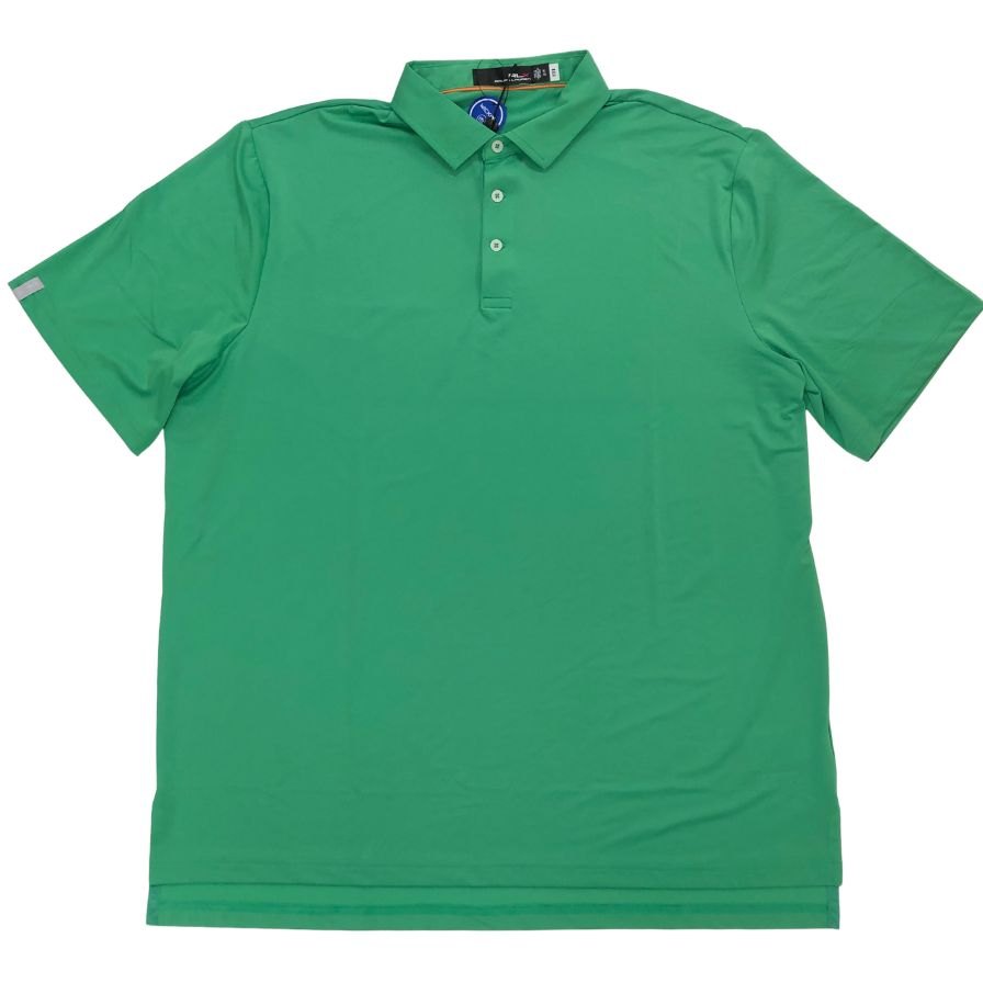 新品同様◆アールエルエックス ラルフローレン ポロシャツ 半袖 メンズ グリーン系 サイズXL RLX RALPH LAUREN 【AFB43】