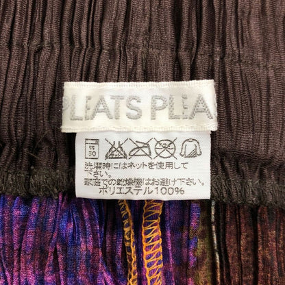 プリーツプリーズ イッセイミヤケ パンツ 総柄 マルチカラー レディース サイズ3 PP23-JF622 PLEATS PLEASE ISSEY MIYAKE 【AFB43】