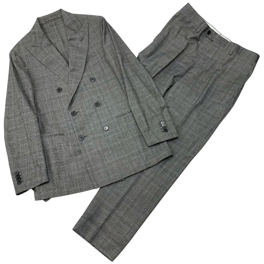 ラルディーニ セットアップ ダブルブレスト ロロピアーナ製 チェック メンズ サイズ46 LARDINI【AFB33】