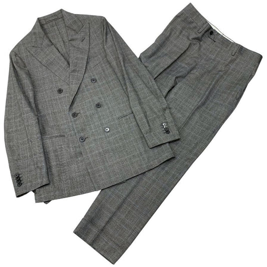 ラルディーニ セットアップ ダブルブレスト ロロピアーナ製 チェック メンズ サイズ46 LARDINI【AFB33】