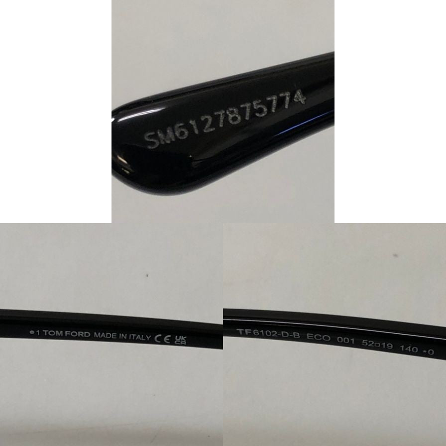 トムフォード  メガネ サングラス   TF 6102-D-B ECO 001 52□19 ブラック TOM FORD【AFI10】