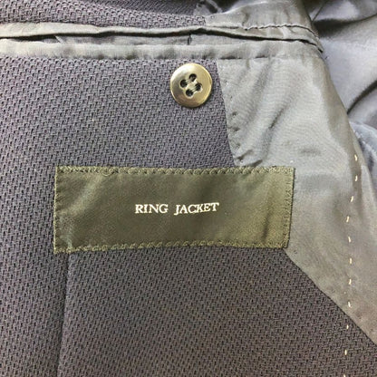 極美品◆リングヂャケット 3B ジャケット 春夏用 ウール メンズ サイズ44 ネイビー RING JACKET 【AFA8】