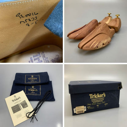 トリッカーズ レザーブーツ M5833 ビブラムソール ウィングチップ メンズ サイズ 8 ブラック Tricker's ビジネスシューズ 約26.5cm【LA】【中古】