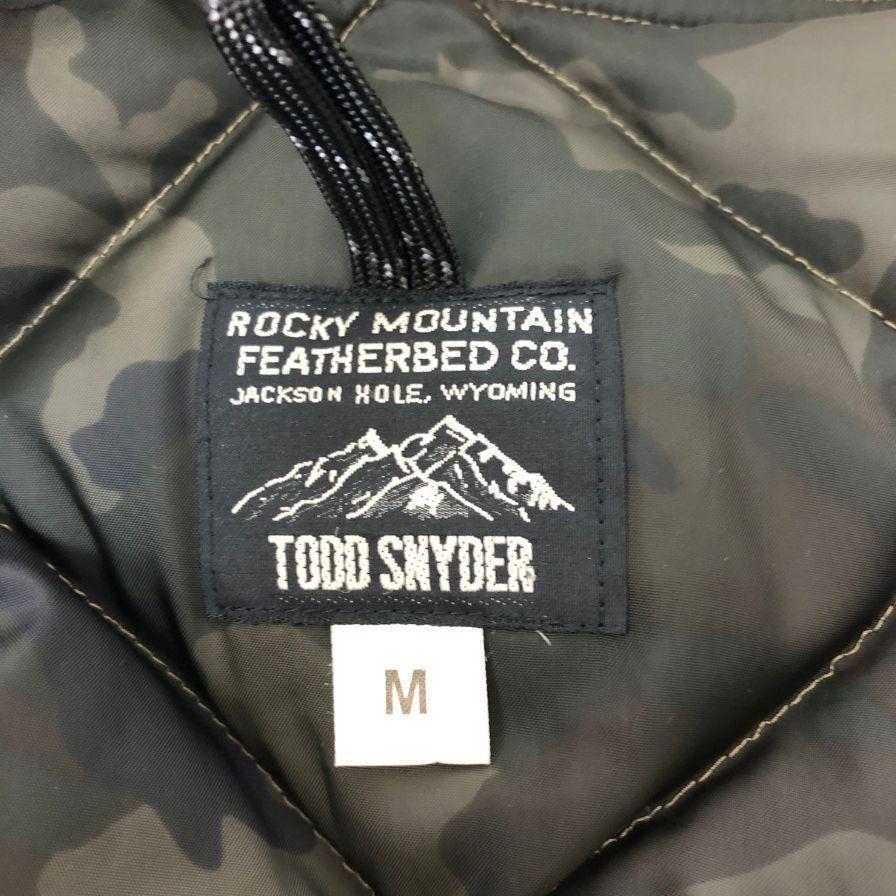 美品◆ロッキーマウンテン &トッドスナイダー キルティング ダウンジャケット カーキ メンズ サイズM ROCKY MOUNTAIN TODD SNYDER 【AFB5】