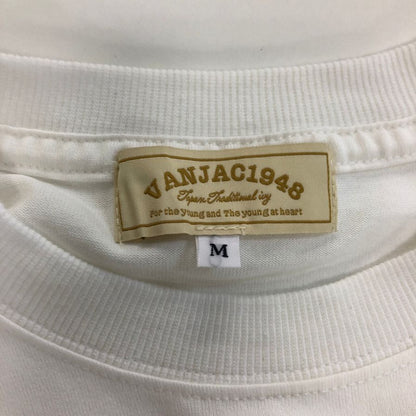 極美品◆ヴァンヂャケット ロングスリーブTシャツ バックロゴ ホワイト×グリーン サイズM VAN 【AFB29】
