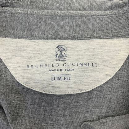 中古◆ブルネロクチネリ 長袖トップス スリムフィット ストレッチコットン メンズ サイズM グレー Brunello Cucinelli 【AFB35】