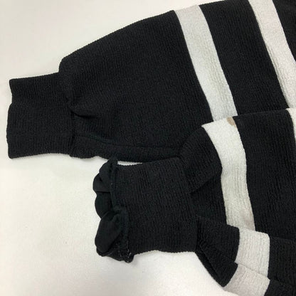 美品◆シャリーフ トップス クルーネック サイドストラップ ブラック メンズ サイズ2 SHAREEF 【AFB14】