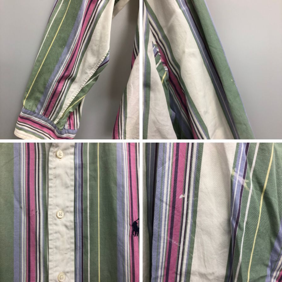 中古◆ラルフローレン ボタンダウンシャツ 90S オールド ストライプ メンズ サイズXXL Ralph Lauren 【AFB40】