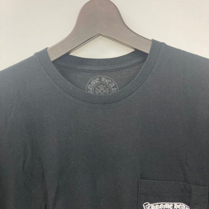 美品◆クロムハーツ Tシャツ ポケットT 胸元ロゴ 星条旗 ブラック サイズL メンズ CHROME HEARTS 【AFB27】