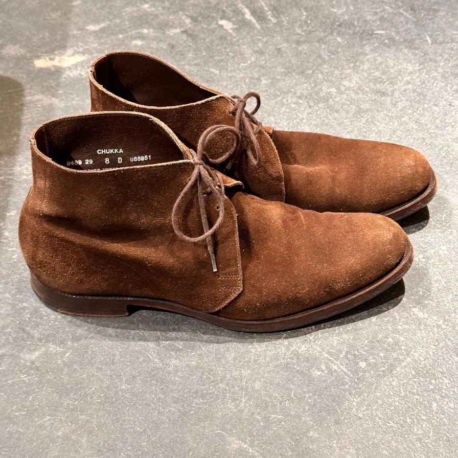 クロケット＆ジョーンズ チャッカブーツ チャッカ アンラインド スエード ブラウン サイズUK8D メンズ CROCKETT&JONES ブーツ 約26.5cm【LA】【中古】