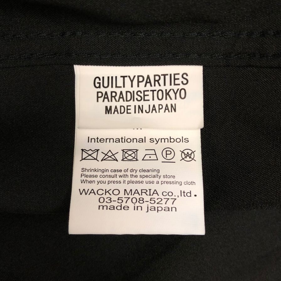 新品同様◆ワコマリア オープンカラーシャツ ブラック メンズ サイズM WACKO MARIA 【AFB39】