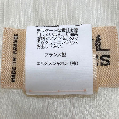 中古◆エルメス ベスト スカーフ 総柄 ジレ デザイン マルジェラ期 90s 90年代 ホワイト レディース サイズ38 HEMRES 【AFB8】
