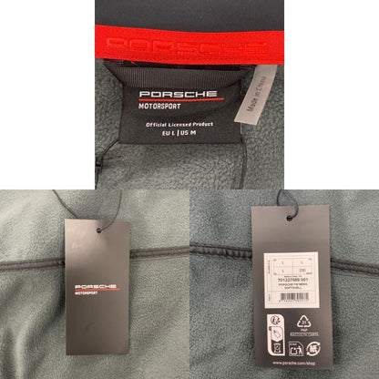 新品同様◆ポルシェ ソフトシェル ジャケット モータースポーツ ウェア レッドブラック サイズL PORSCHE 【AFF22】