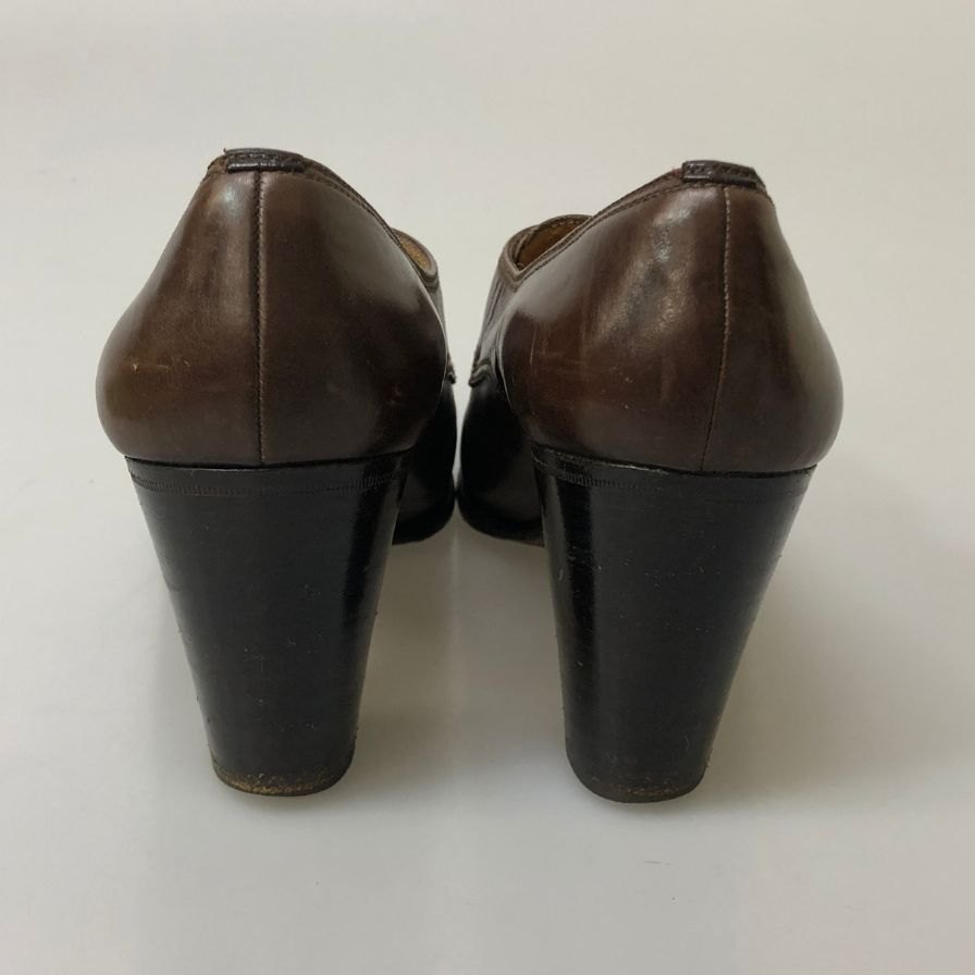 タニノクリスチー ヒールパンプス モンクストラップ ブラウン ゴールド金具 レディース サイズ37B TANINO CRISCI 約24.0cm【AFC31】