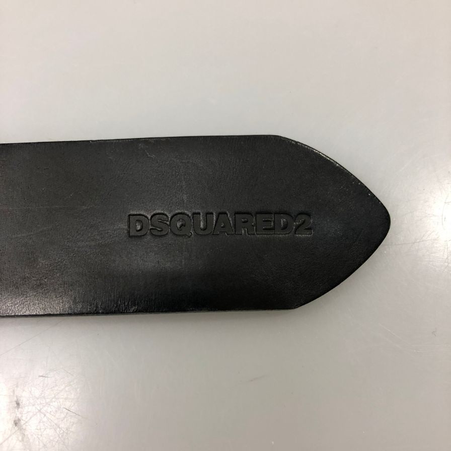 ディースクエアード レザーベルト シルバー金具 ブラック レディース サイズXS DSQUARED2【AFI19-2】