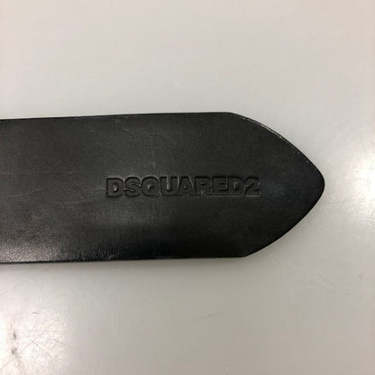 ディースクエアード レザーベルト シルバー金具 ブラック レディース サイズXS DSQUARED2【AFI19-2】